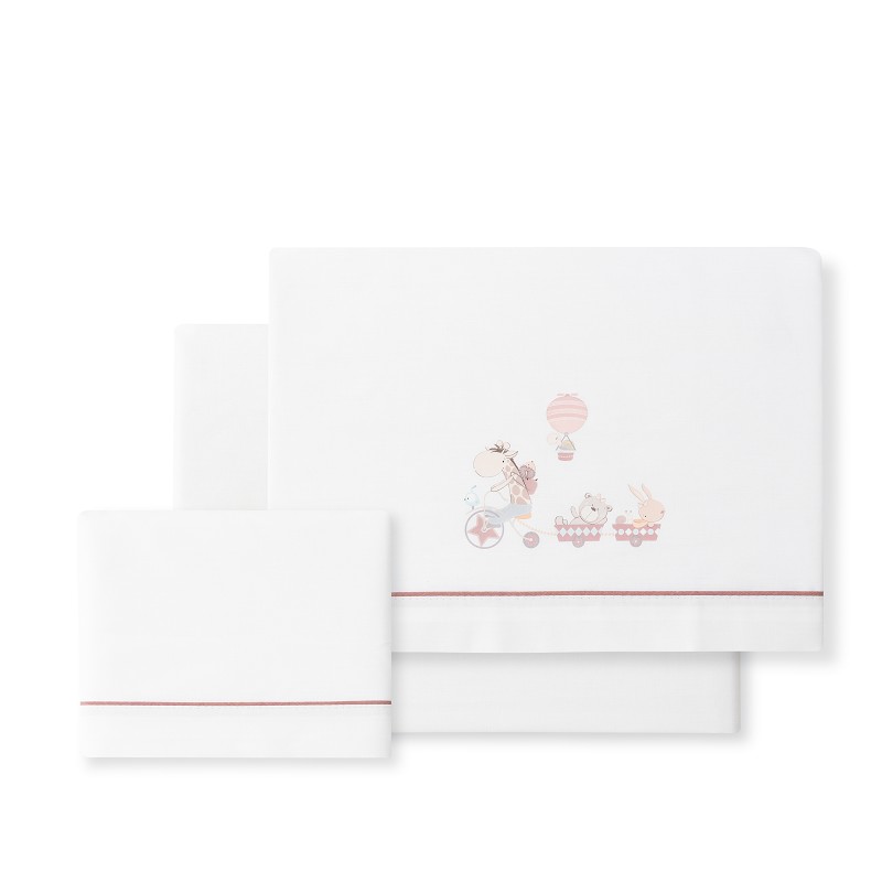 Tríptico para minicuna 100% Algodón Jirafa  50 x 80 cm