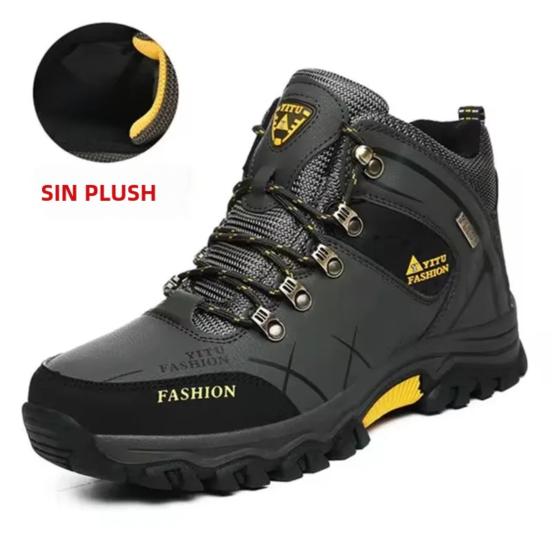 TK Botas De Nieve Para Hombre Invierno Impermeables De Cuero Suela De Goma Talla 39-47 Botines De Trabajo Calientes Para Senderismo