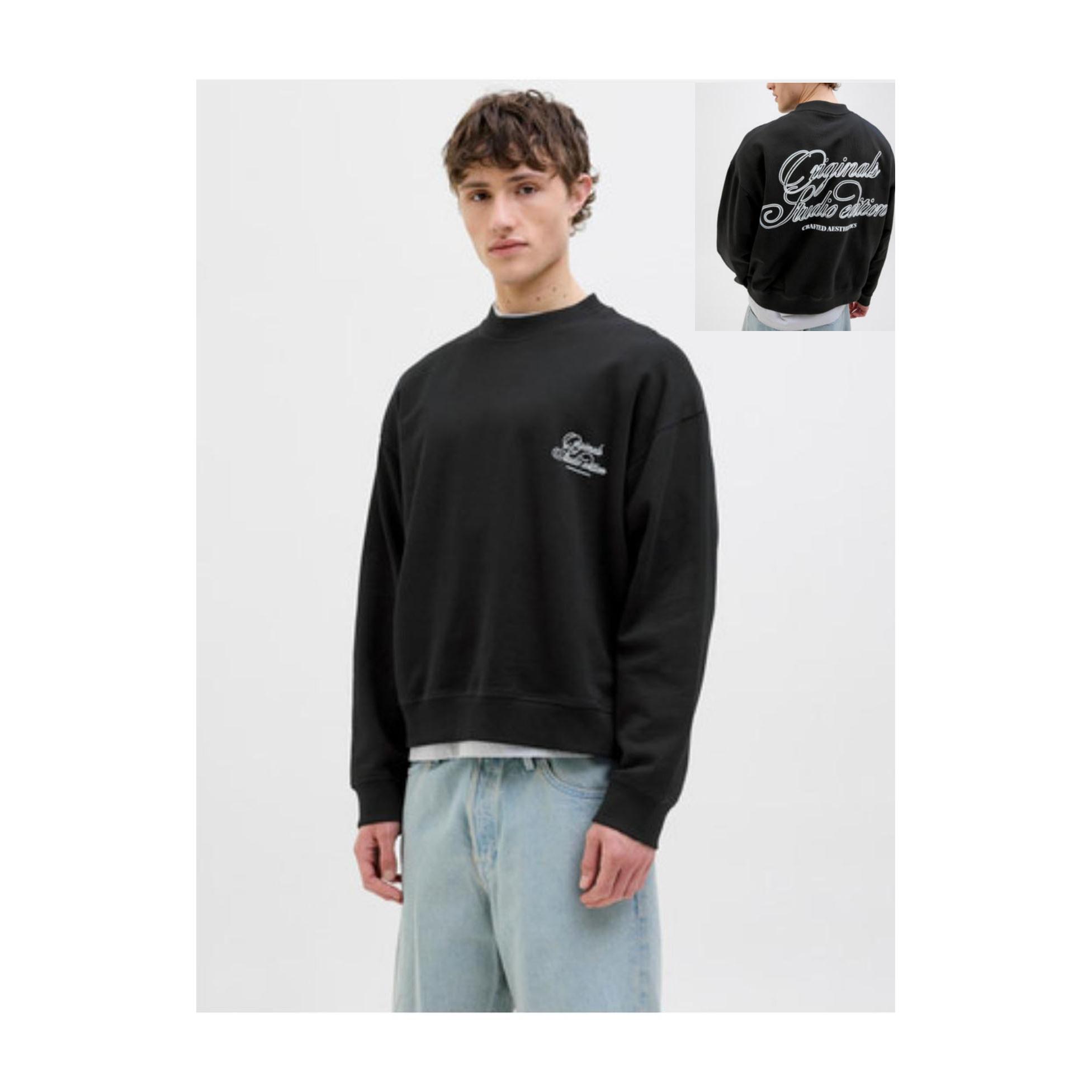 Jack & Jones Hombre sudadera cuello recondo Logo Frontal y Posterios Mod JORHYDRA SWEAT SS25 Ideal Primavera Verano Moda Casual informal REF 12277549