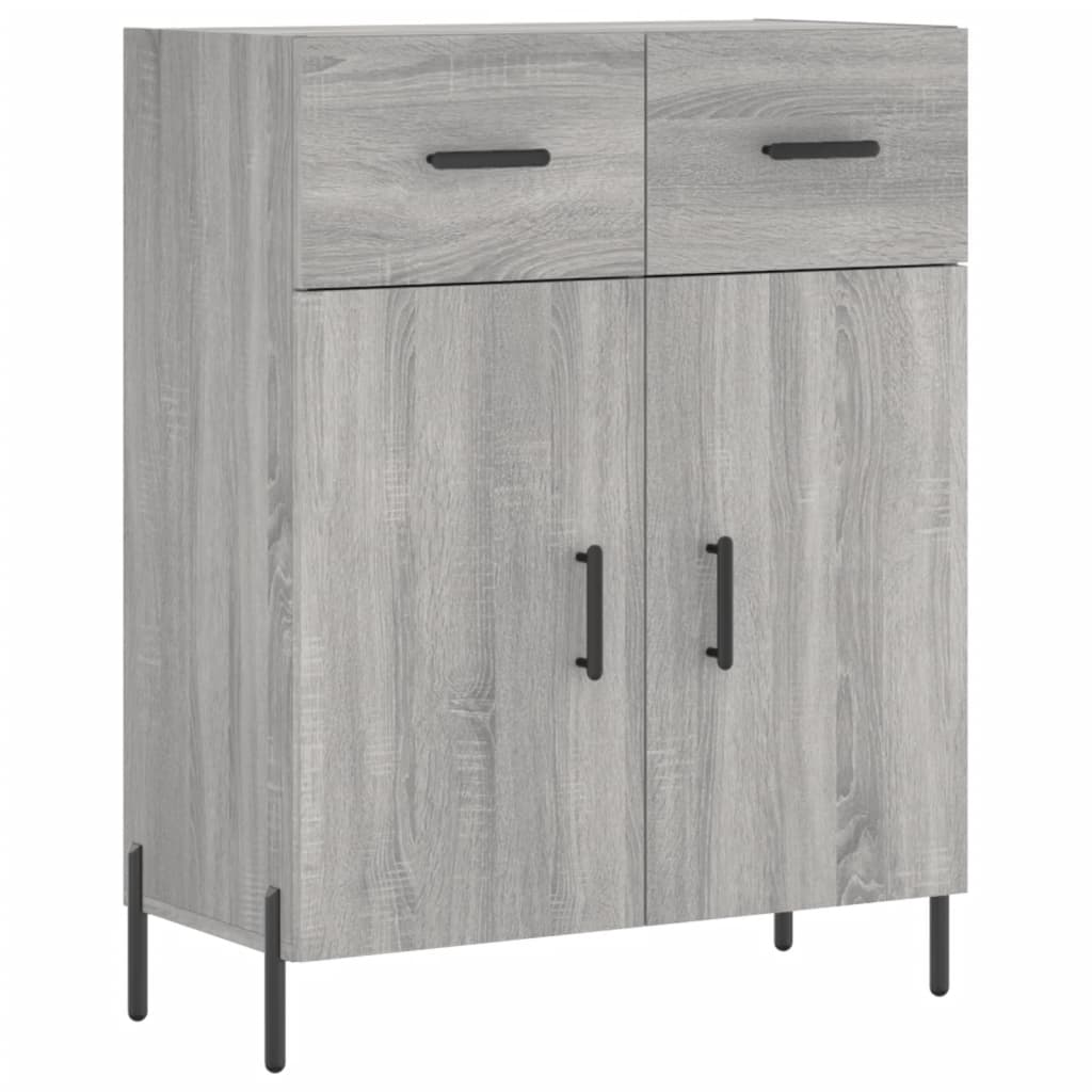 Vidaxl Aparador de Madera de Ingeniería 69,5x34x90 Cm Mueble de Almacenaje de Salón Negro