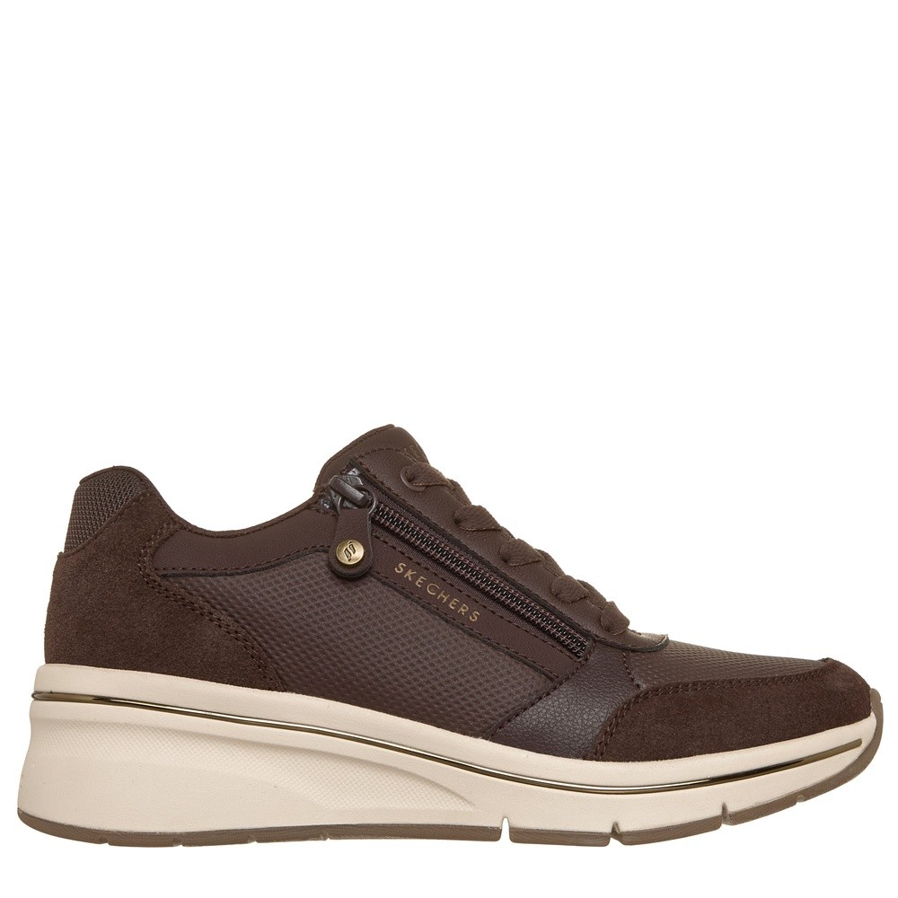 Cómoda  BILLION FLEX - LUXE UP marrón: deportivas con plantilla SKECHERS Air Cooled Memory Foam que amortigua, suela goma antideslizante y cuña 2,5 cm. ¡Cómpralas ya! Altura Tacón bajo (1-3 cm) Referencia