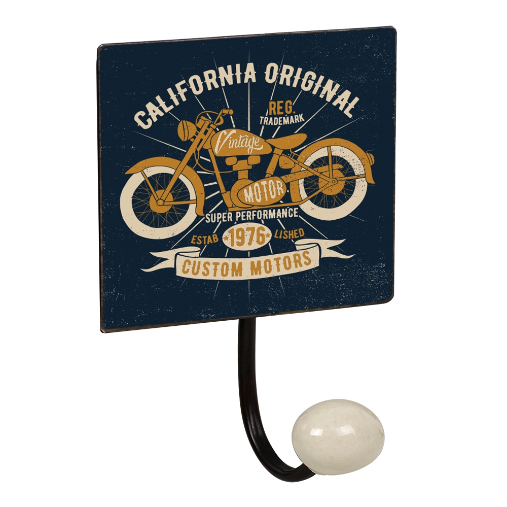 PERCHA Pared Vintage Gancho Porcelana MOTOR Retro 100x155MM