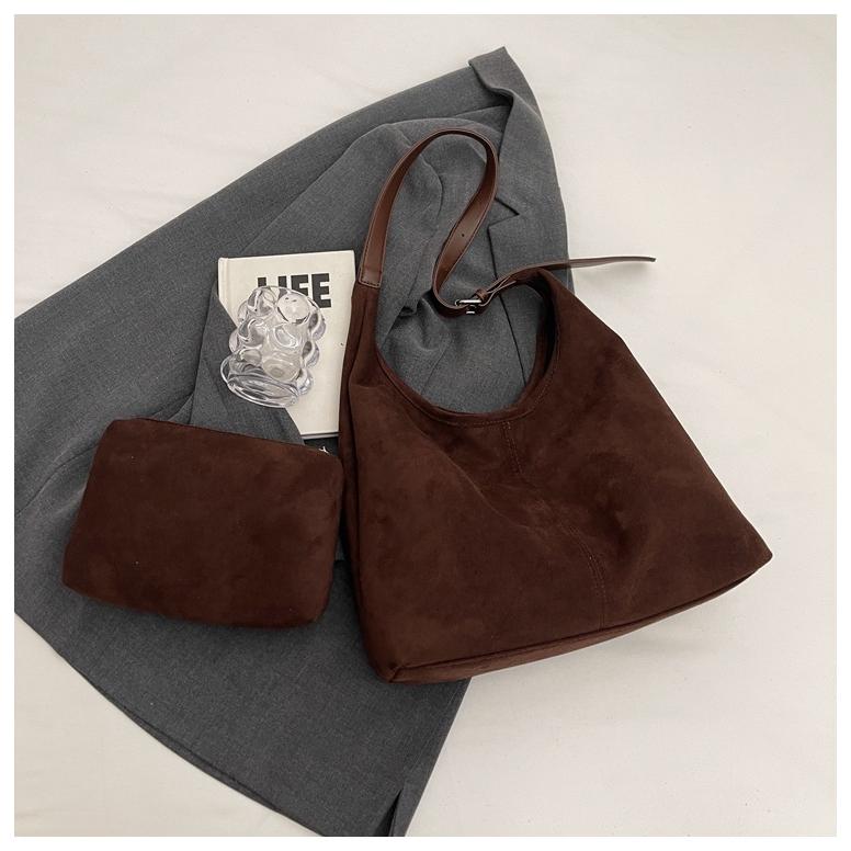 Bolso de hombro de gamuza para mujer, bolso de mano, bolso de mano de gran capacidad, elegante bolso de hombro para viaje/trabajo