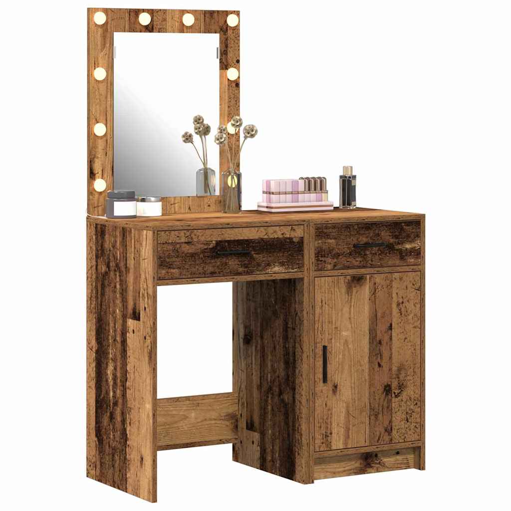 vidaXL Mesa de tocador con cajón 2 pcs Marrón 50 x 41 x 135 cm