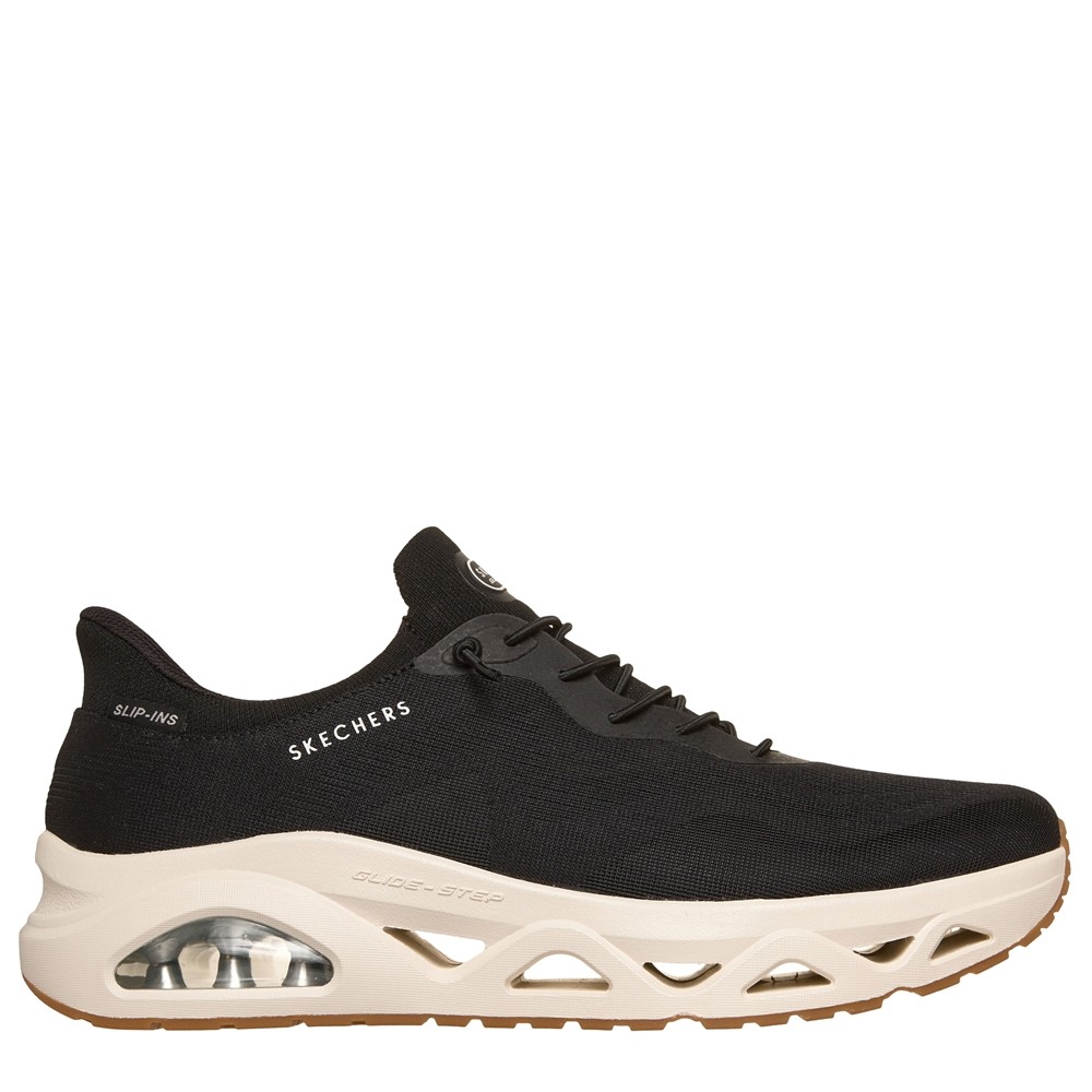 Cómoda  Zapatilla hombre Skechers Hands Free Slip-ins® GLIDE STEP AIR negra. Plantilla Memory Foam. Heel Pillow para calzar sin manos. Suela cámara aire amortiguadora Altura Tacón bajo (1-3 cm) Referencia 183421-BLK