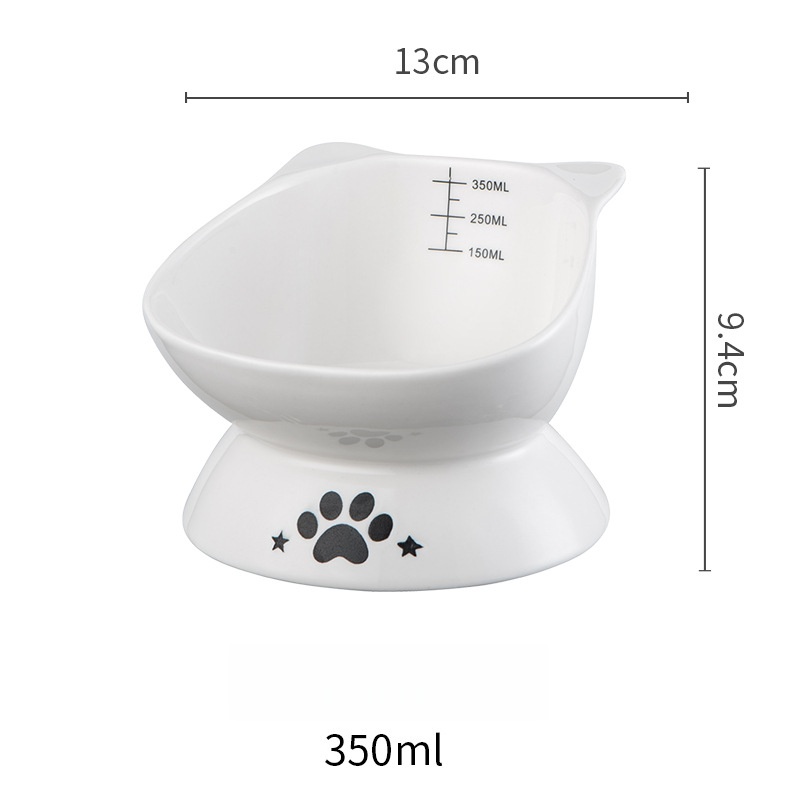 Bowl elevado para gatos - Cuenco de cerámica con base inclinada para cuidar el cuello de tu mascota