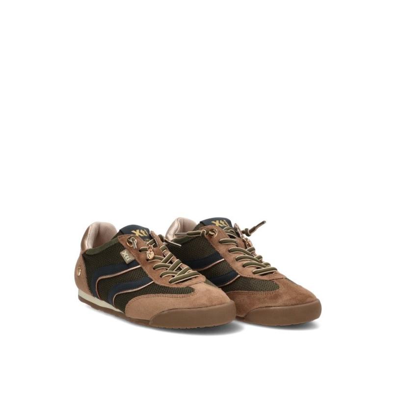 Zapatillas Casual Xti - Mujer - Suela Plana - Modelo 146156 - Color Kakhi