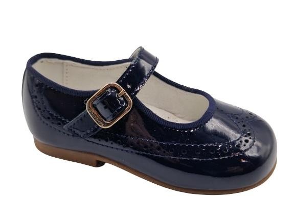 Andanines - Merceditas de charol para niñas, modelo 161053A, elegantes y cómodas para uso diario en color marino, ideales para primera infancia y ocasiones especiales