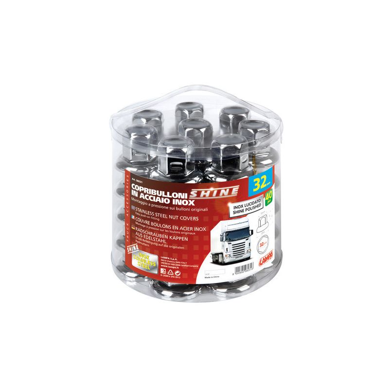 Kit De 40 Pernos Embellecedores De Acero Inoxidable Brillante Para Rueda De 32Mm - Fácil Montaje LAM98031