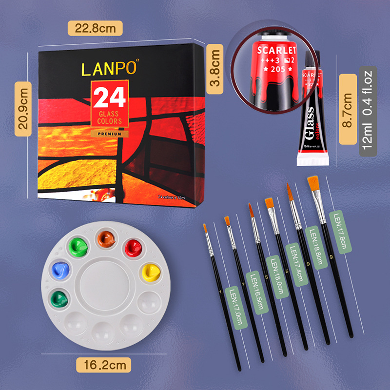Pintura acrílica en set de 12, 24 o 36 colores (12ml) – Kit para pintura manual, DIY, resistente al agua – Presentación en caja