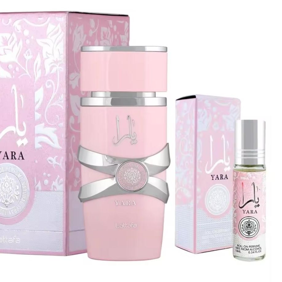 Pack perfume y roll-on Yara lattafa, perfumes arabes mujer, mas economico comprado junto. Perfumes traidos de Dubai, El olor de Moda muy duradero de olor intenso perfume dulce