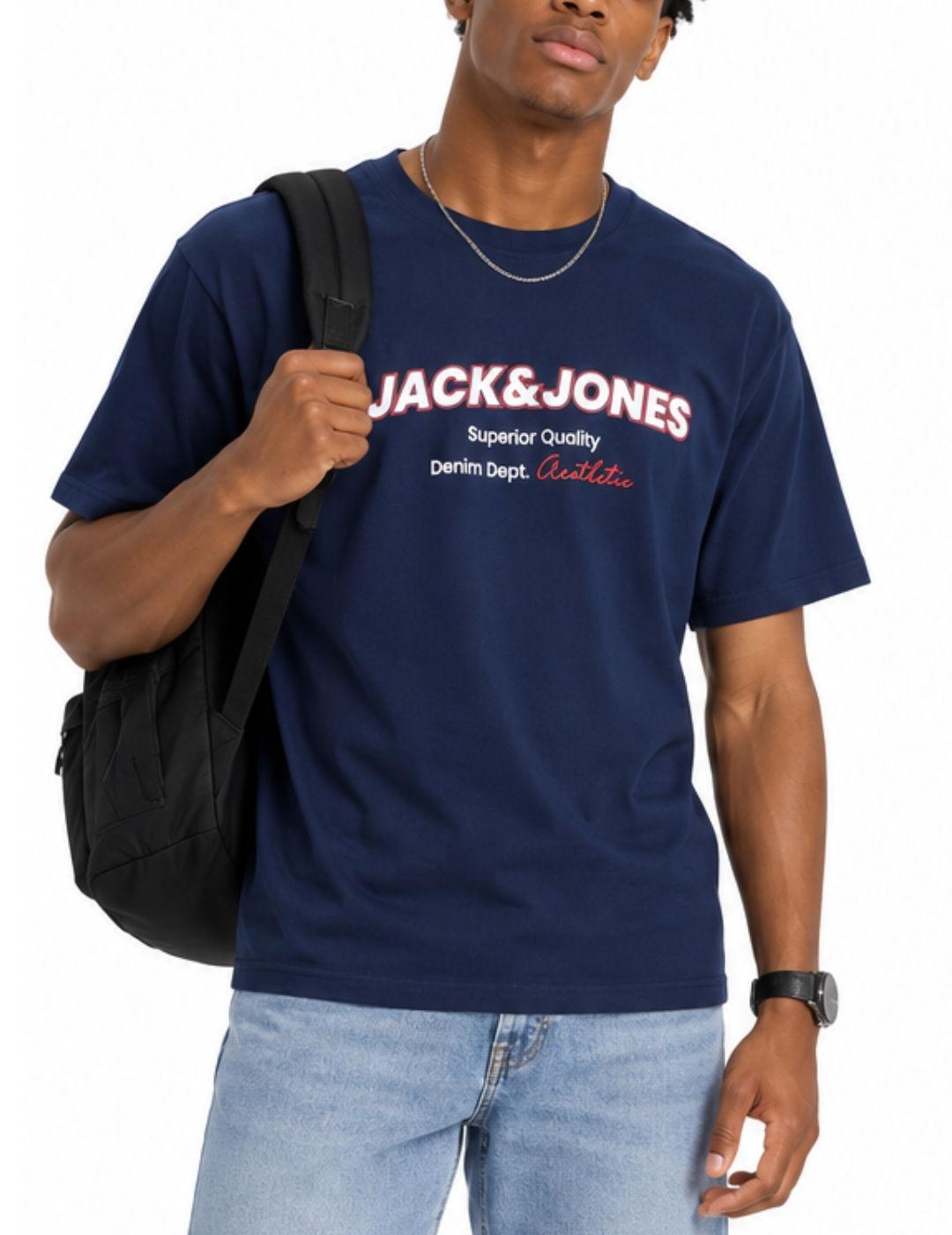 Camiseta Jack&Jones Jabbo marino manga corta para hombre
