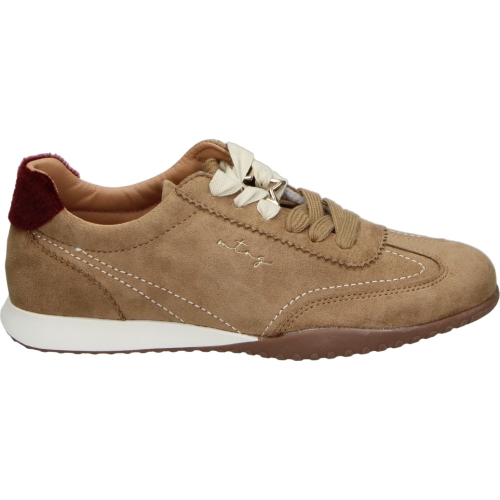 MTNG | Zapato Plano Mustang para Mujer – Zapato Casual Marrón Cuero con Detalles – Zapatos con Cordones – Estilosos – Cómodos y Versátiles – Modelo 60041