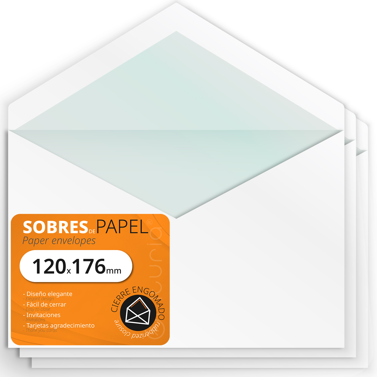 Sobres Papel, Sobres de Papel Blanco con Solapa de Pico, Sobres para Invitaciones y Cartas, Sobres de Papel para Tarjetas Regalo, Cumpleaños, Boda o Comunión - Ofituria (120x176mm, 100 uds)