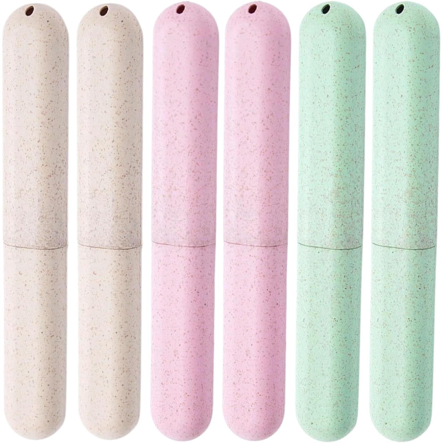 6 Piezas Cepillo Dientes Viaje Portátil Estuche Cepillo Dientes para Actividades al Aire Libre Funda Cepillo Dientes Kit Dental Viaje para Viajes, Negocios, Senderismo y Camping (6 Paquetes)