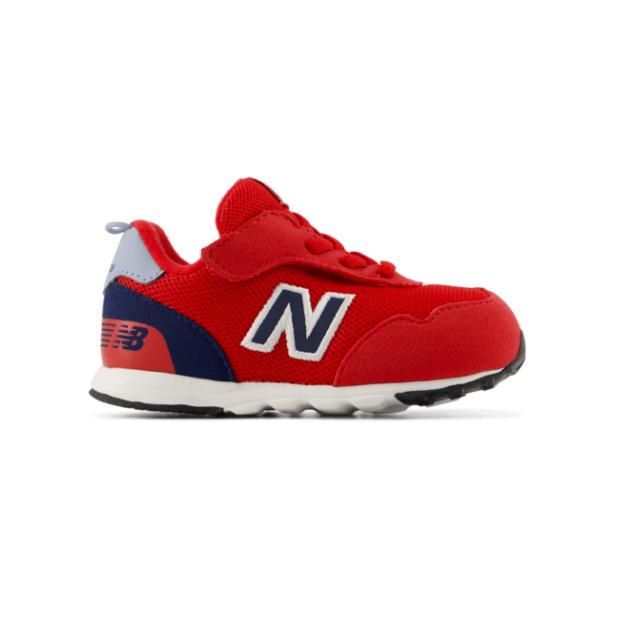 New Balance - Zapatillas 515 New-B para bebé primeros pasos con cierre velcro suela flexible transpirables Rojo/Marino
