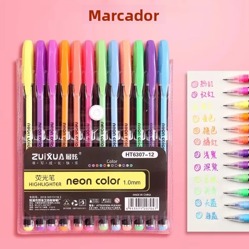 TK 12/24Pcs Rotuladores De Gel Metálicos Con Colores De Brillo Para Escuela Oficina Adultos Libros De Colorear Diarios Arte Marcadores Promoción