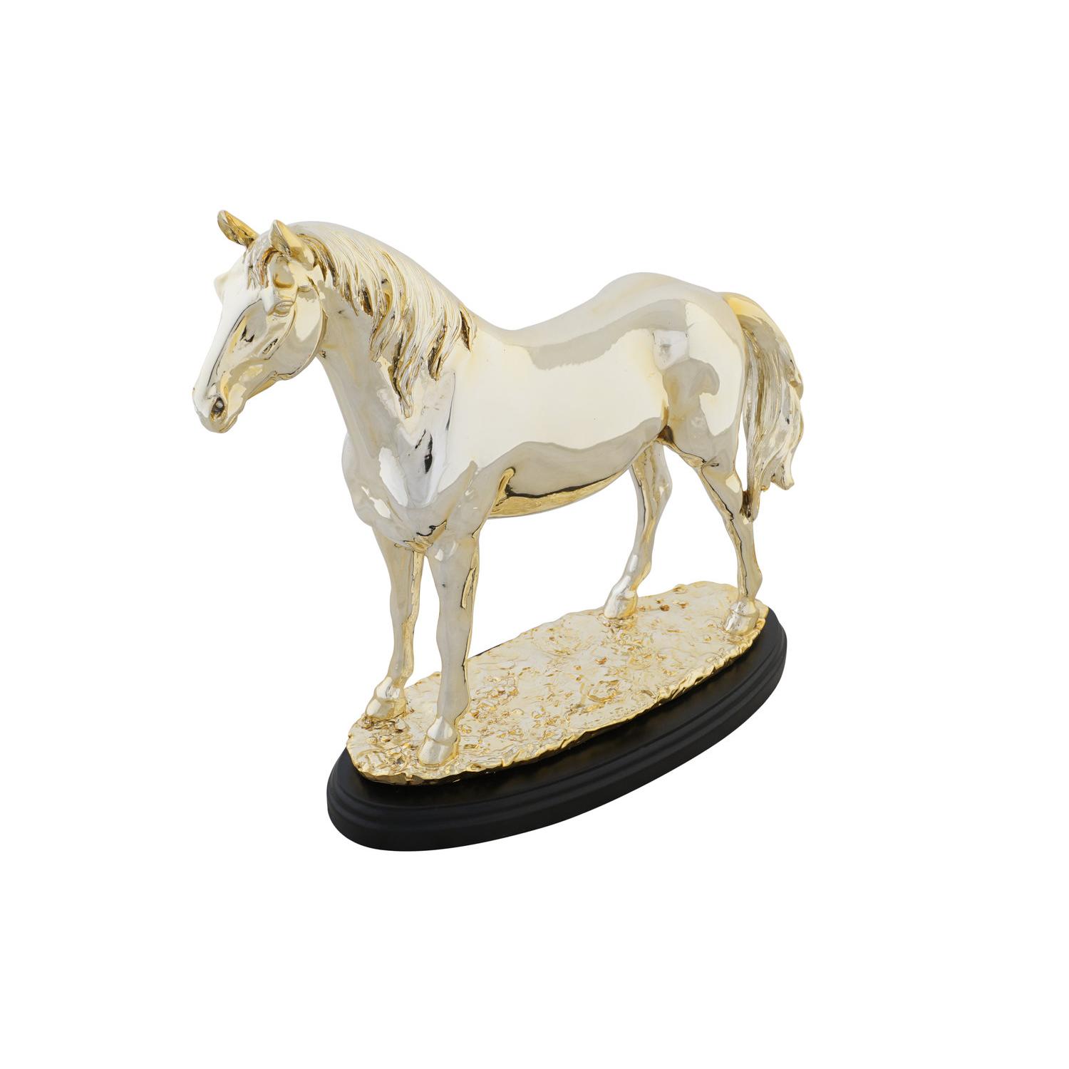 FIGURA RESINA 30X11,5X26 CABALLO METALIZADO DORADO FD202539