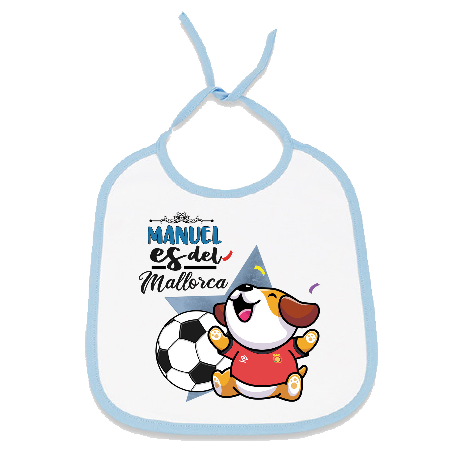 Babero personalizado nombre de bebé equipo de fútbol, niño y niña