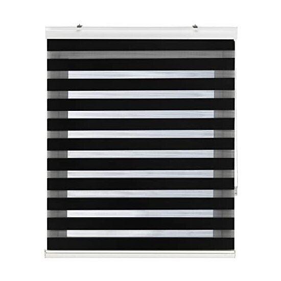 DECORBLIND  Estor Enrollable Noche y Día Premium – Estor Noche y Día con Galería Fácil Instalación Pared o Techo - Estor Ventana Doble Tejido – Estor Enrollable Día y Noche para Ventanas - Estor Mecanismo y Accesorios con Seguridad Infantil