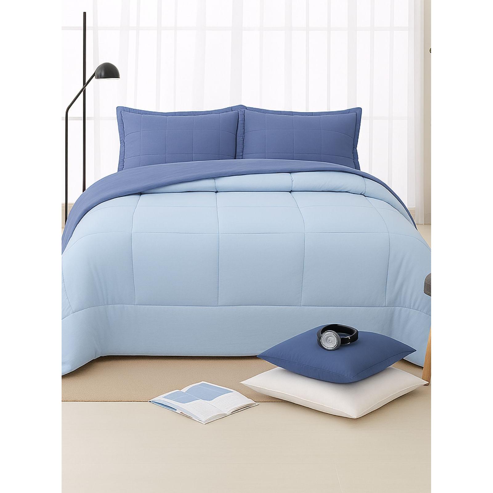 Donatella - Edredón nórdico reversible DONATELLA EDREDÓN NÓRDICO REVERSIBLE BICOLOR  con diseño geométrico, 400 g/m², transpirable e hipoalergénico para cama de 150 cm