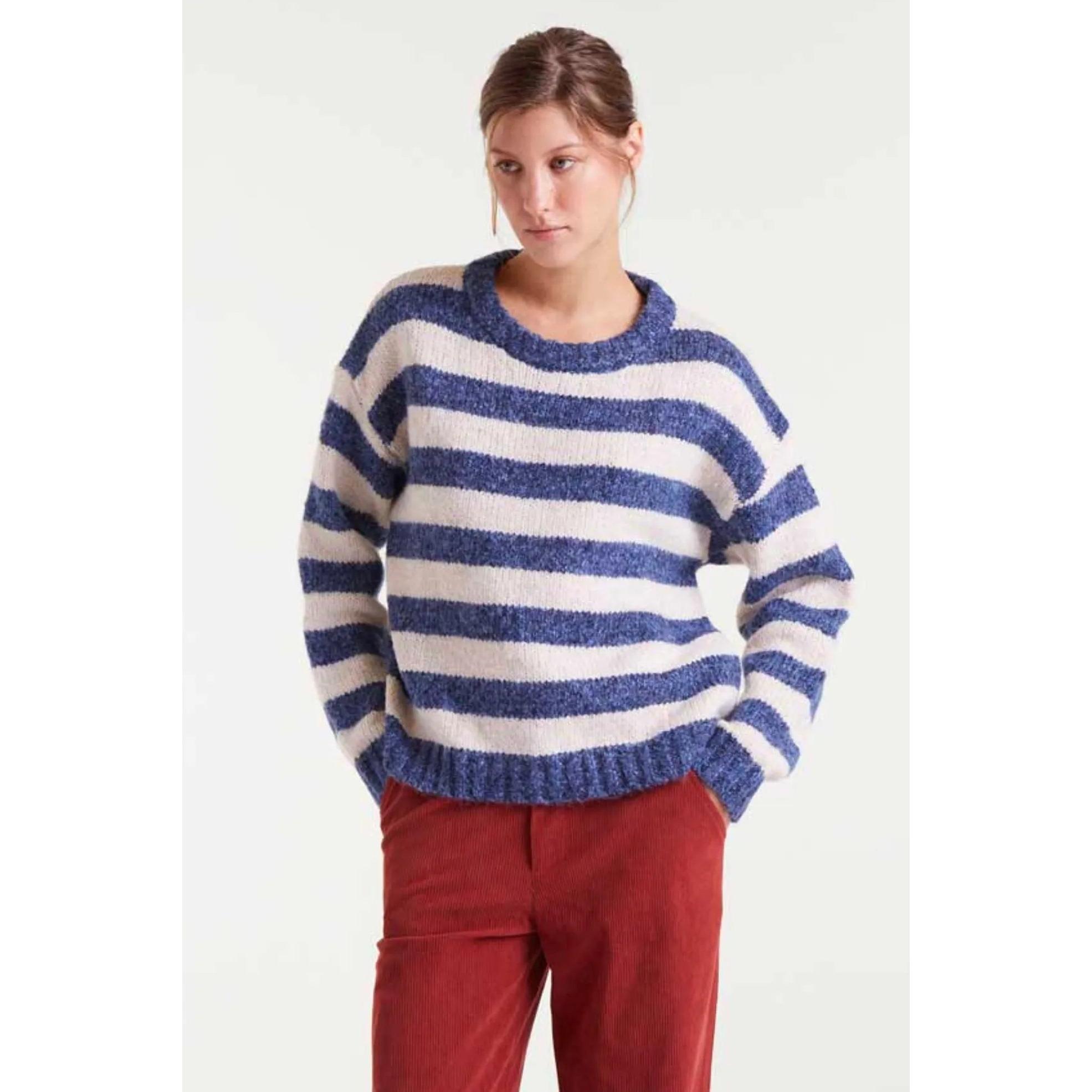 Compañia Fantastica Jersey Rayas Blanco / Morado