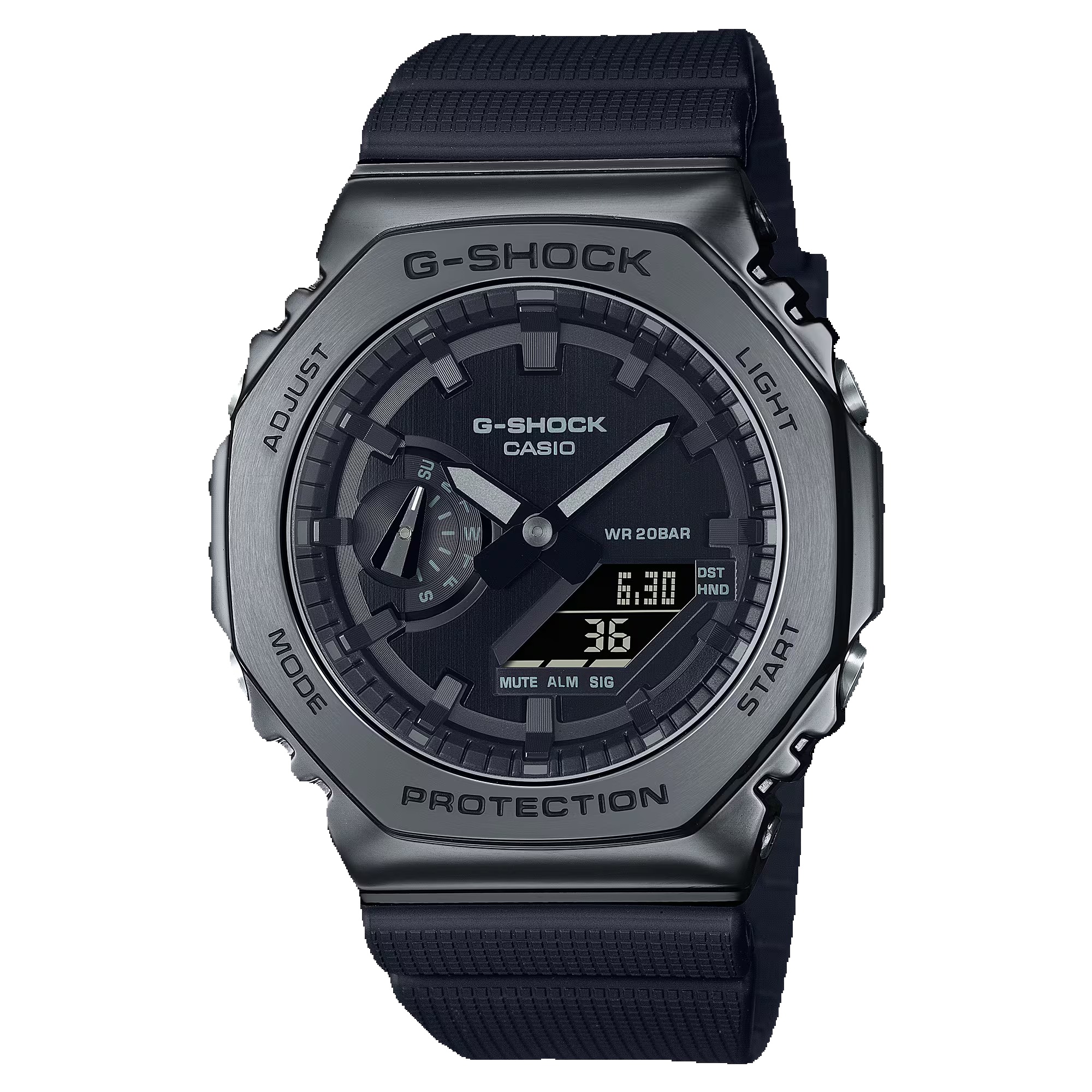 CASIO - Reloj G-SHOCK GM-2100BB-1AER analógico-digital de resina y acero inoxidable con bisel negro, resistente a golpes y 20 bares de agua para hombre