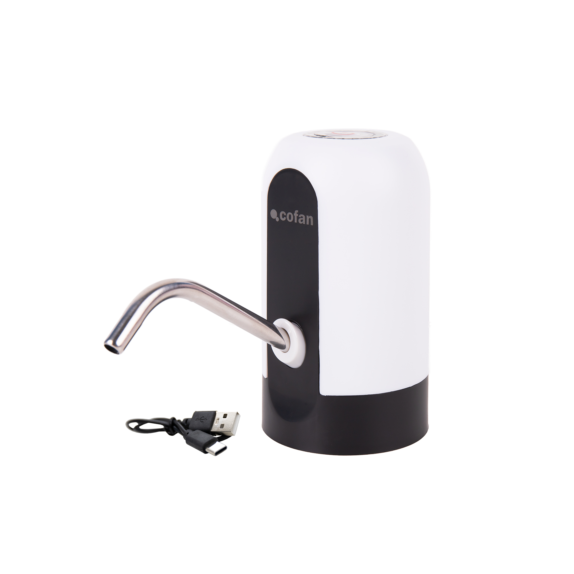Cofan Dispensador de agua eléctrico | Recargable por USB-C | Batería de 1200 mAh | Grifo para garrafas de agua | Compatible con garrafas de 5 litros