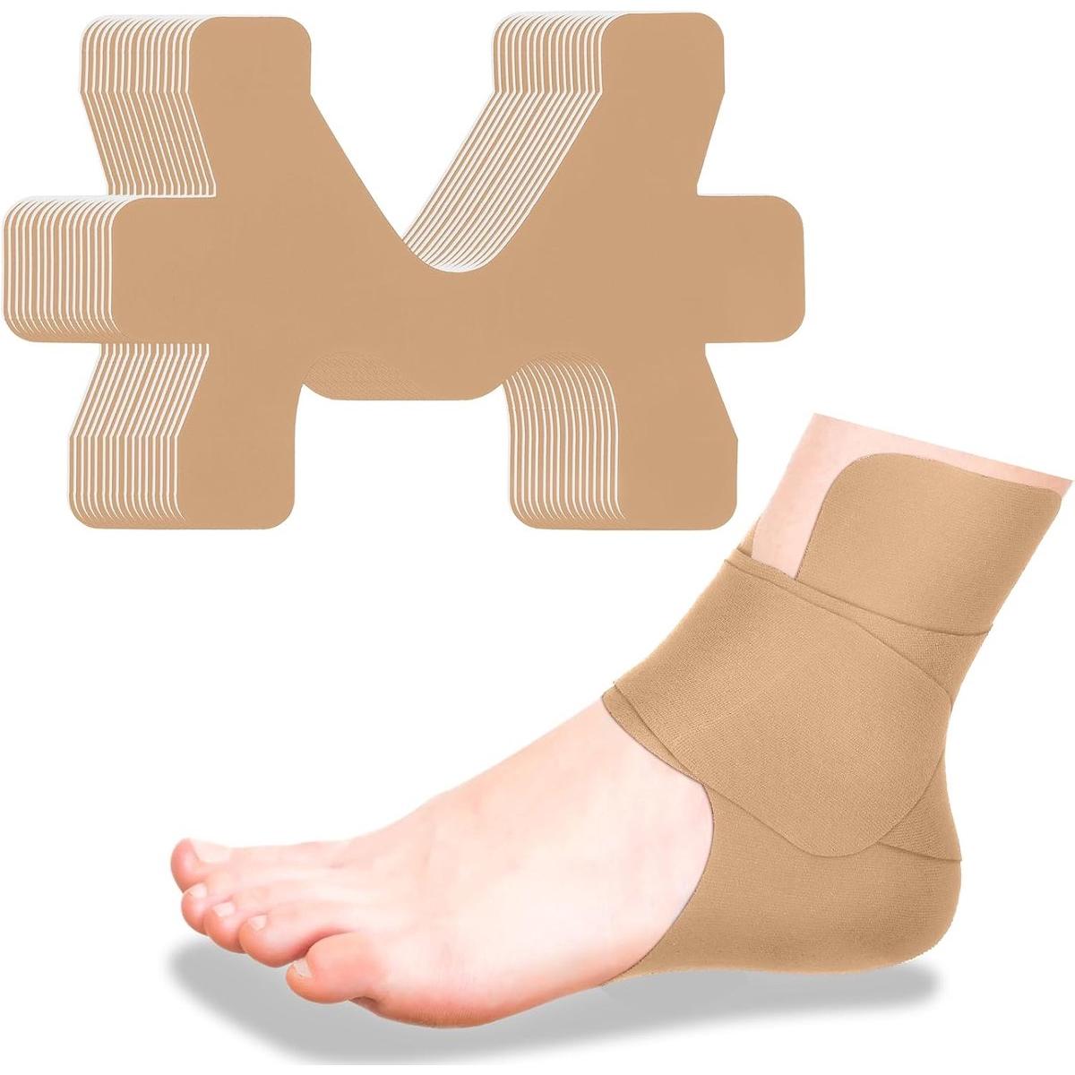 10 stuks kinesiologietape voor enkeltape, voorgesneden, atletisch origineel katoen, waterdicht en ademend, biedt ondersteuning en stabiliteit aan het doelgebied voor ligament en spier (kleur)
