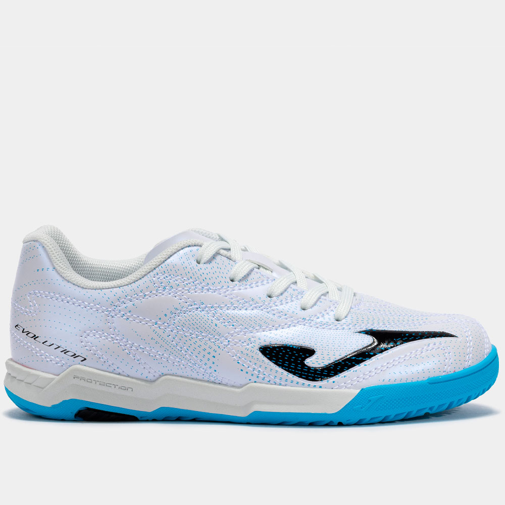 Zapatillas de Fútbol Sala para Niño y Niña Joma Evolution 2532 Blanco - Modelo EVJW2532IN con Suela Indoor de Caucho Durability
