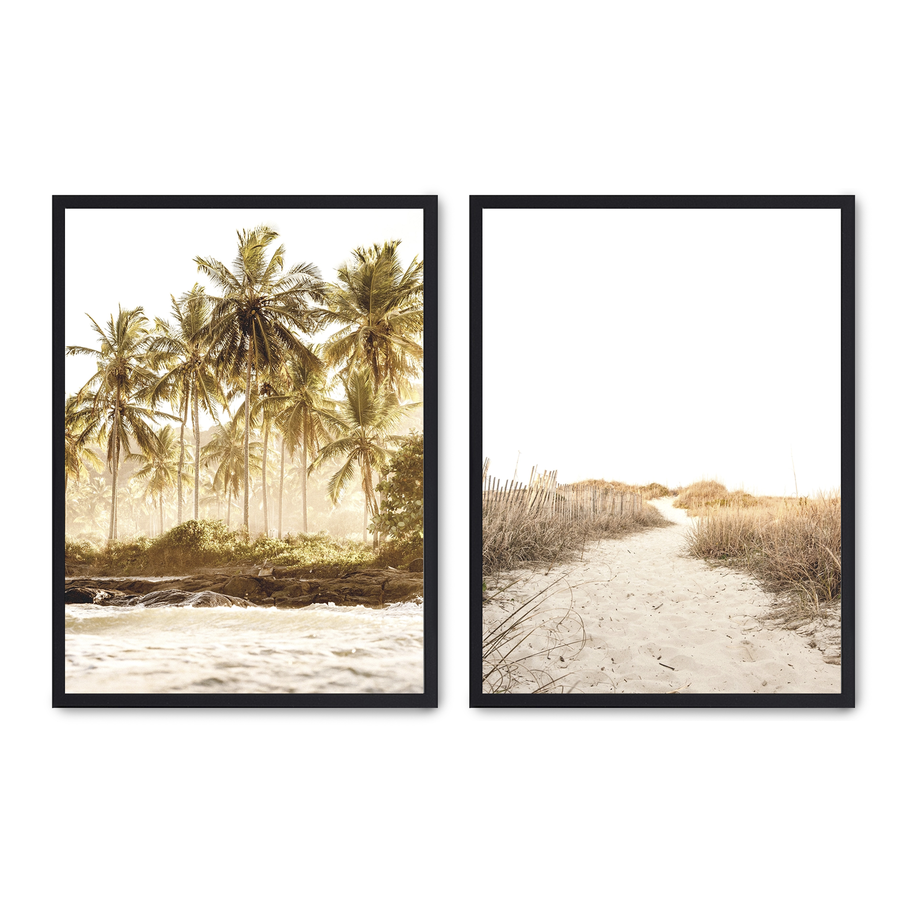 Set compuesto por dos cuadros con marco negro 30x40cm, Póster impreso en papel de calidad premium de 180gr, montado en marco de madera MDF con acabado en color negro, SETS