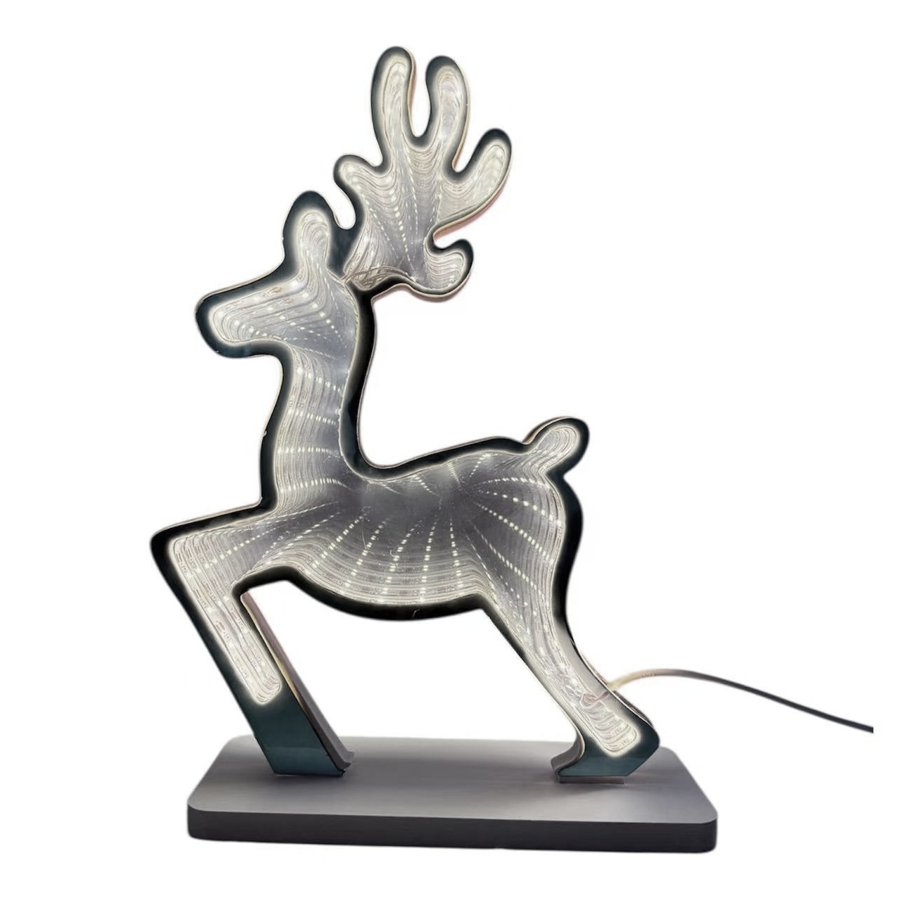 Figura Decorativa de Navidad LED Efecto Luz Túnel 3D en 2 Caras – Modelos: Papá Noel, Árbol, Piruleta, Gorro, Reno, Estrella – Luz Multicolor o Blanca – USB o Enchufe - Gerimport