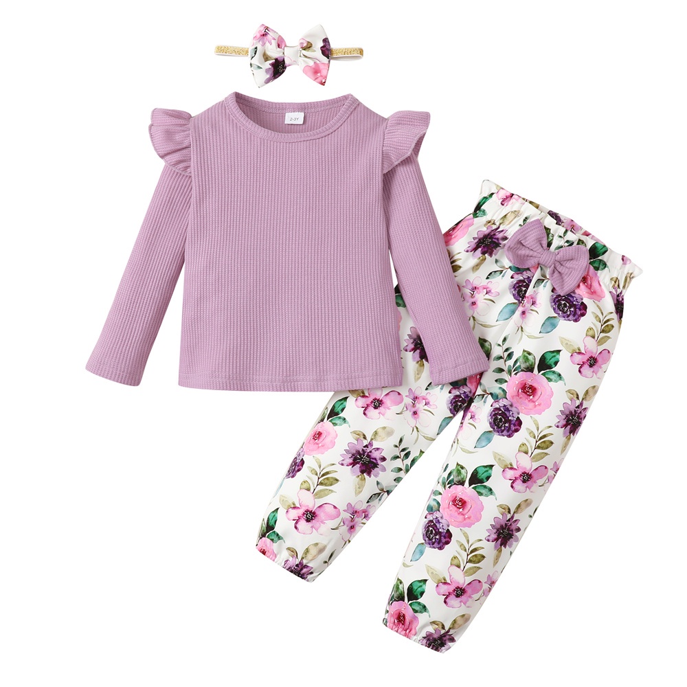 TK Conjunto De Ropa Para Niñas De 1-5 Años Con Cuello Redondo Y Mangas Largas Estilo Casual Otoño Talla Verdadera Material Poliéster Y Spandex