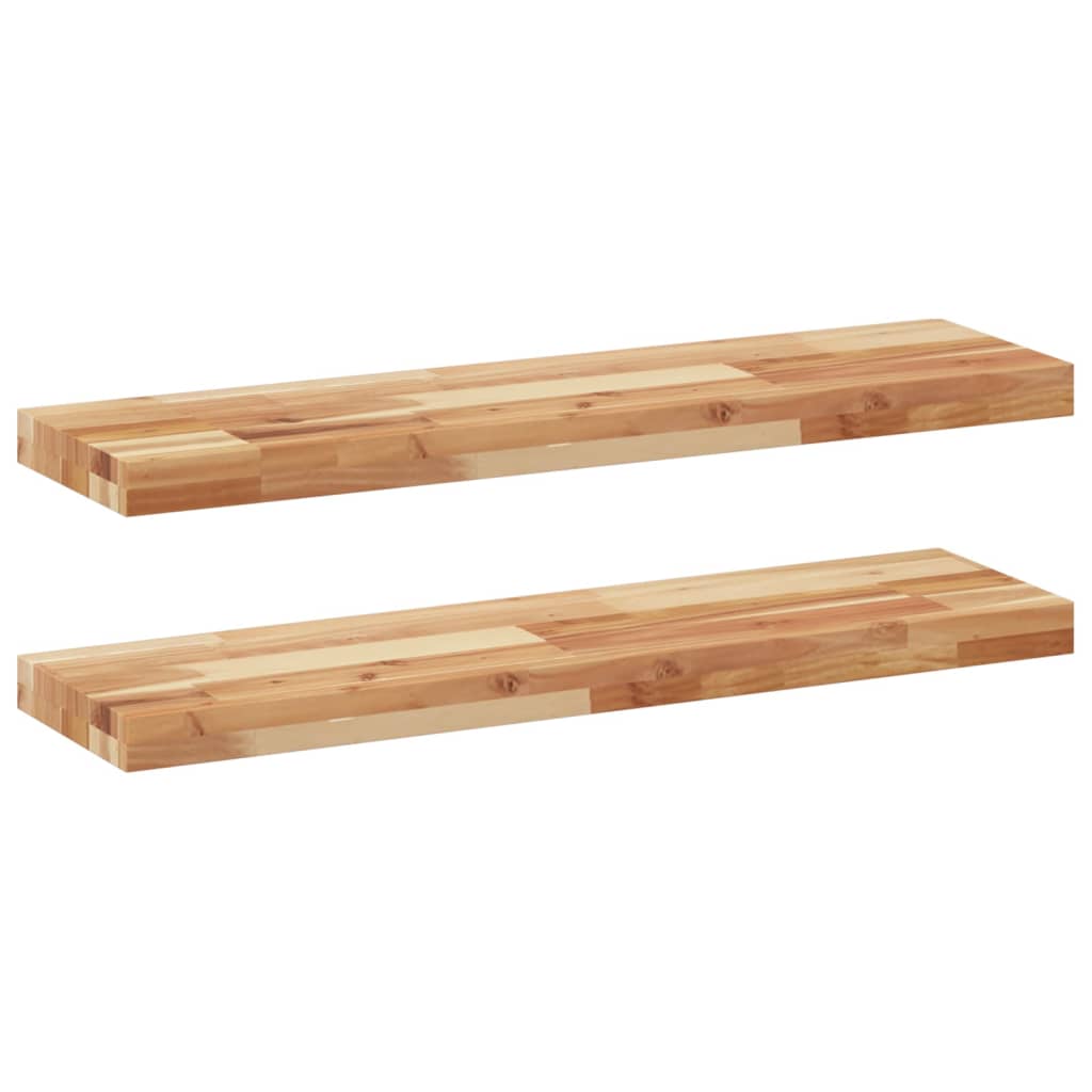 Vidaxl Estantes Flotantes de Madera de Acacia Sin Tratar 100x20x4 Cm Marrón
