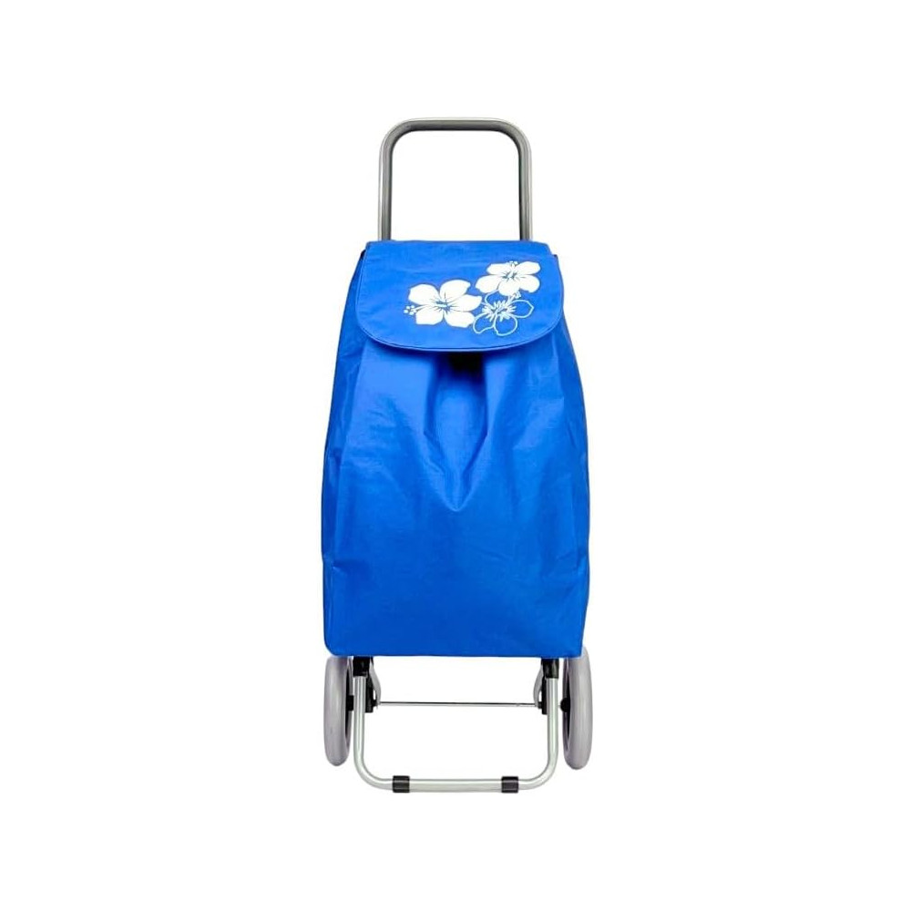 Carro de la Compra Plegable de 44L litros Ruedas para Subir Escaleras, Carrito del Mercado, Bolsillo con Cremallera. (Azul) COSHANO