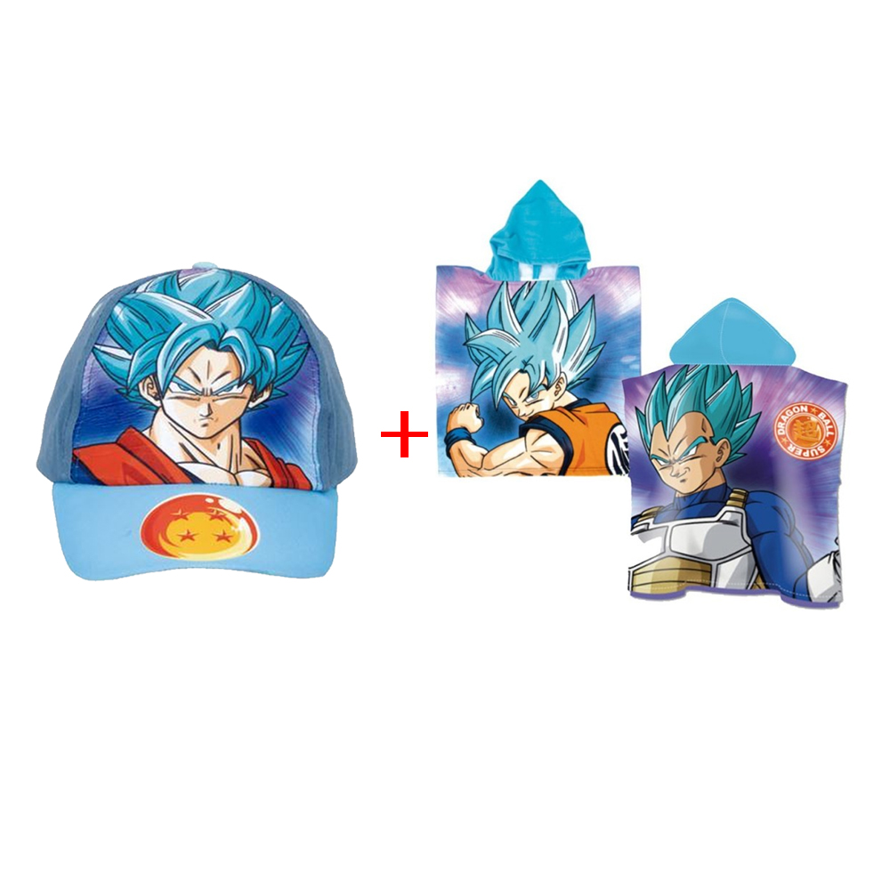 SET GORRA NINOS CON PON MICROFIBRA 50*100CM DRAGON BALL