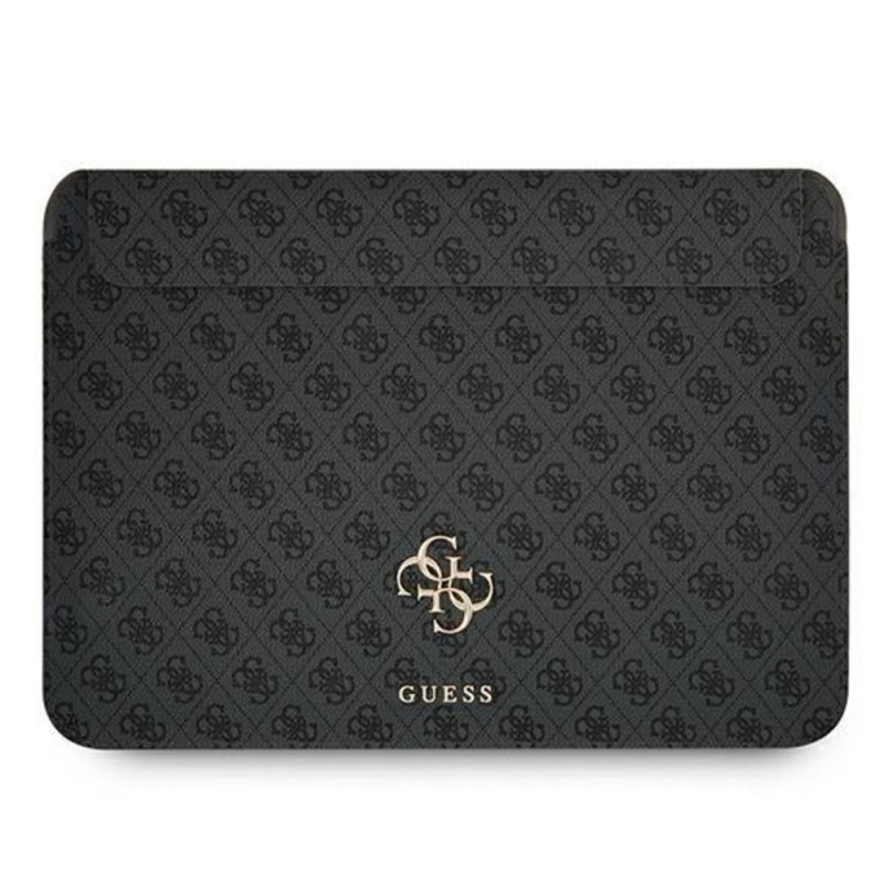 Funda Guess para portátil y tablet de 13" diseño 4G color Gris Oscuro con logo dorado  GUCS13G4GFGR
