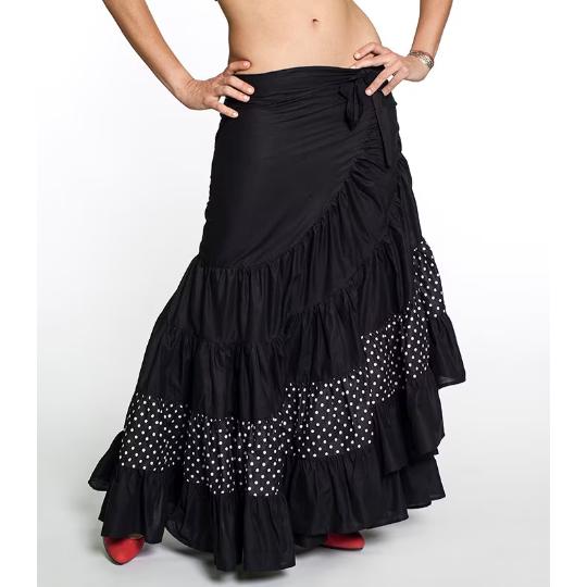 Falda Flamenca Larga Mujer 100% Algodón natural – Falda Flamenco Envolvente con Volantes | Talla Única Ajustable