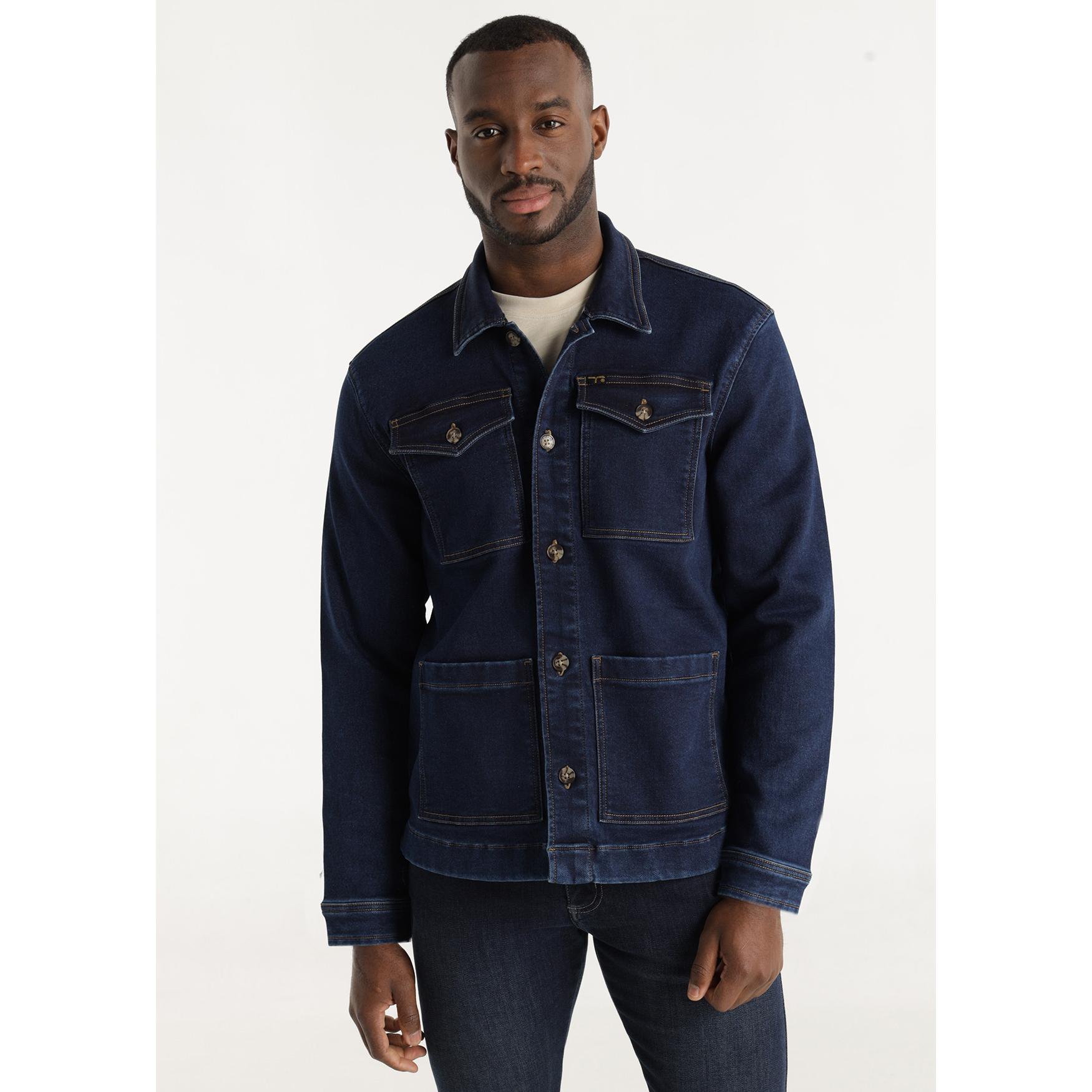 LOIS JEANS - Cazadora denim multibolsillos tejido French terry