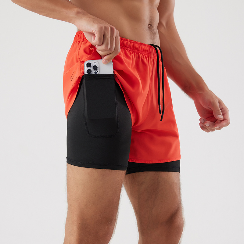 Shorts De Correr Para Hombre 2 En 1 Secado Rápido Entrenamiento De Gimnasio Fitness Running Pantalones De Verano Shorts Deportivos Para Hombre