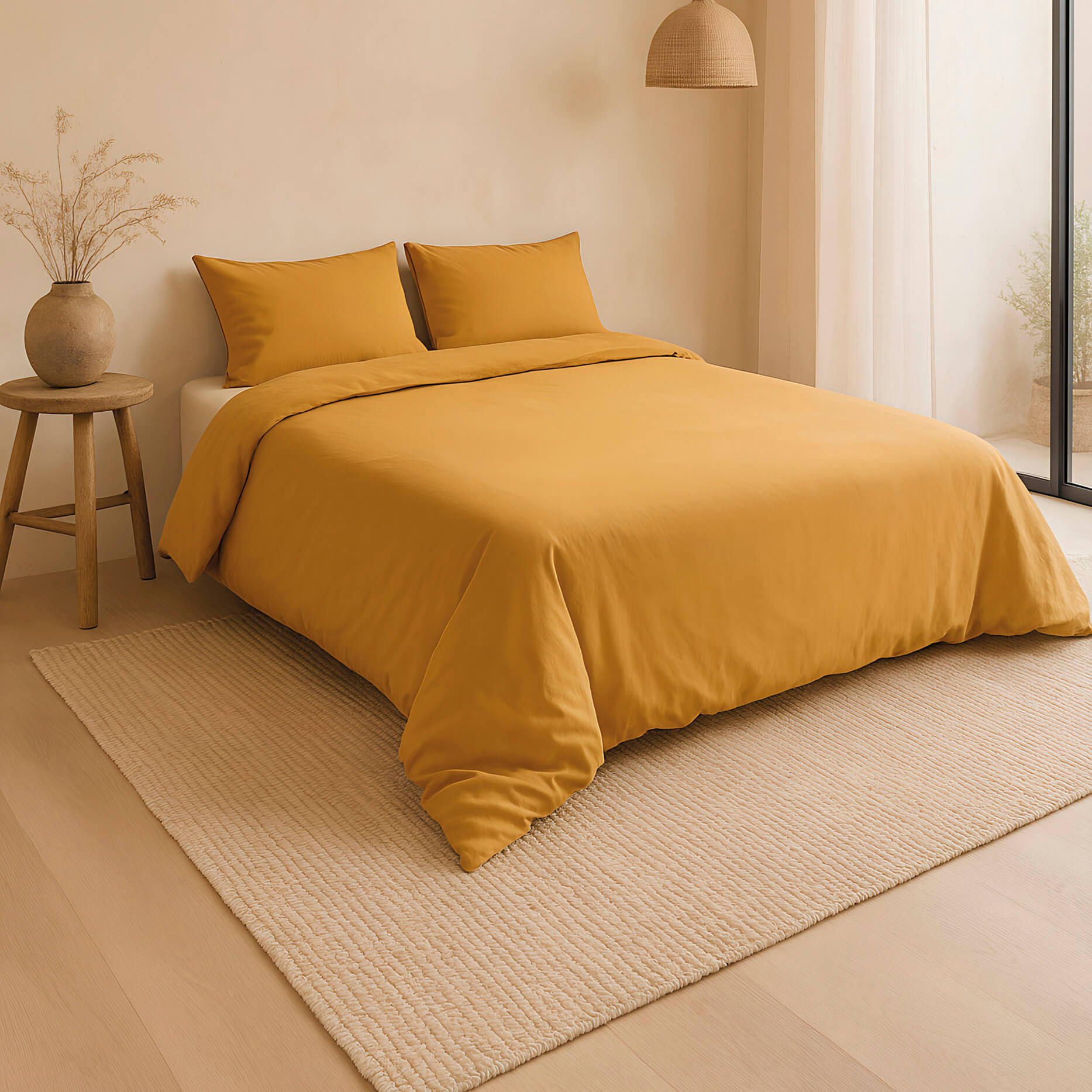 NATURALS - 1 pieza Funda Nórdica Lisa 100% Algodón con Cierre de Botones - Tacto Extrasuave - Medidas Disponibles 140x200/240x220/260x240 cm - Fabricada en España
