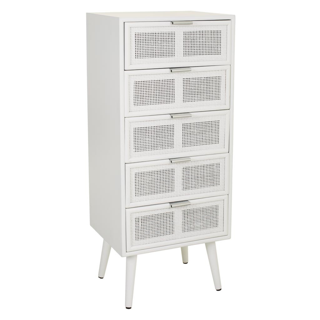 Wonderlust Deco - Sinfonier de madera y rejilla blanco 42x36.5x100.5 Blanco 42x36.5x100.5h cm