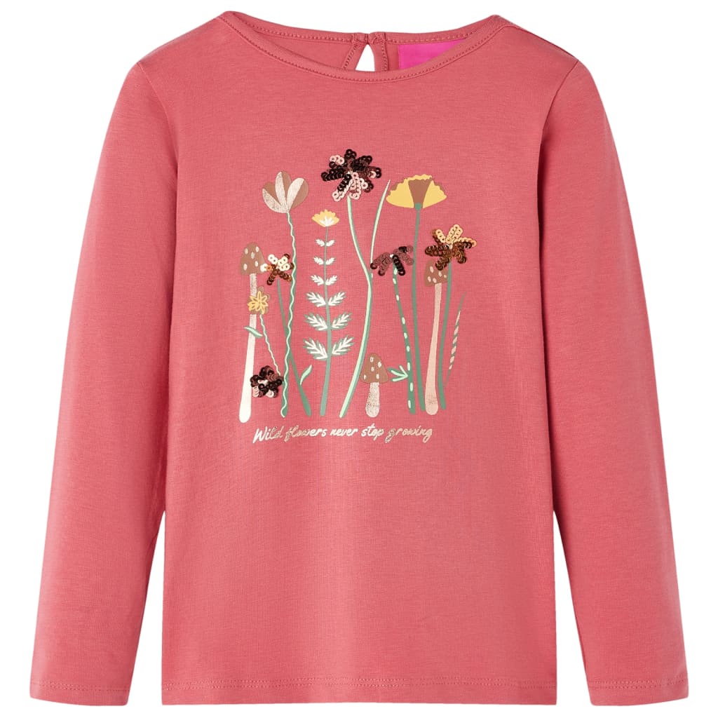 Camiseta infantil de manga larga envejecido 128 en color Rosa/orange