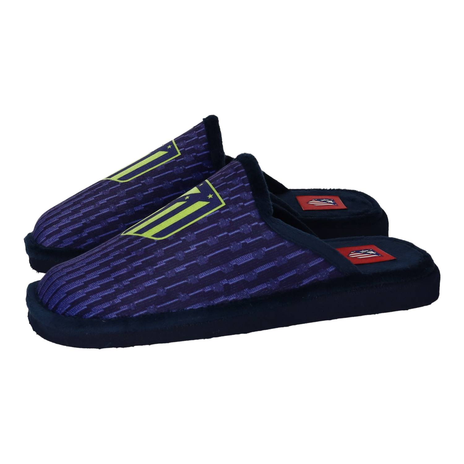 Zapatillas Casa marca ANDINAS para hombre en color azul. Zapatillas casa hombre Atlético de Madrid ANDINAS azul escudo oficial