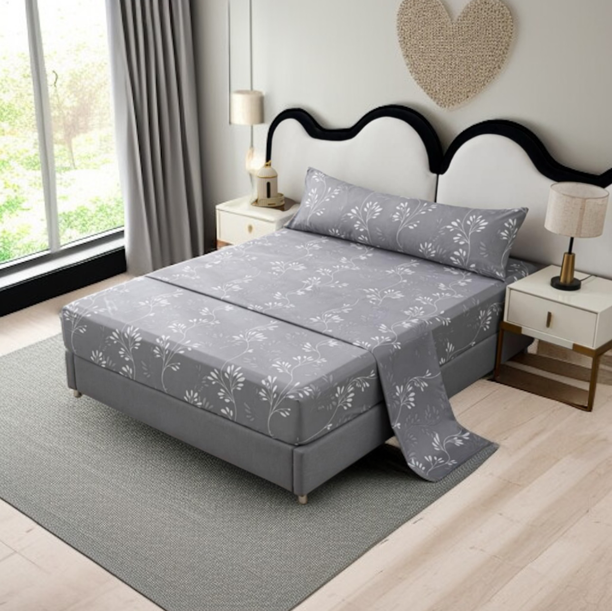 Juego de sabanas Negro (3 piezas): sábana encimera + sábana ajustable + 1 fundas de almohadade 90x135x150 CM ,180x200cm/2 Funda de Almohada