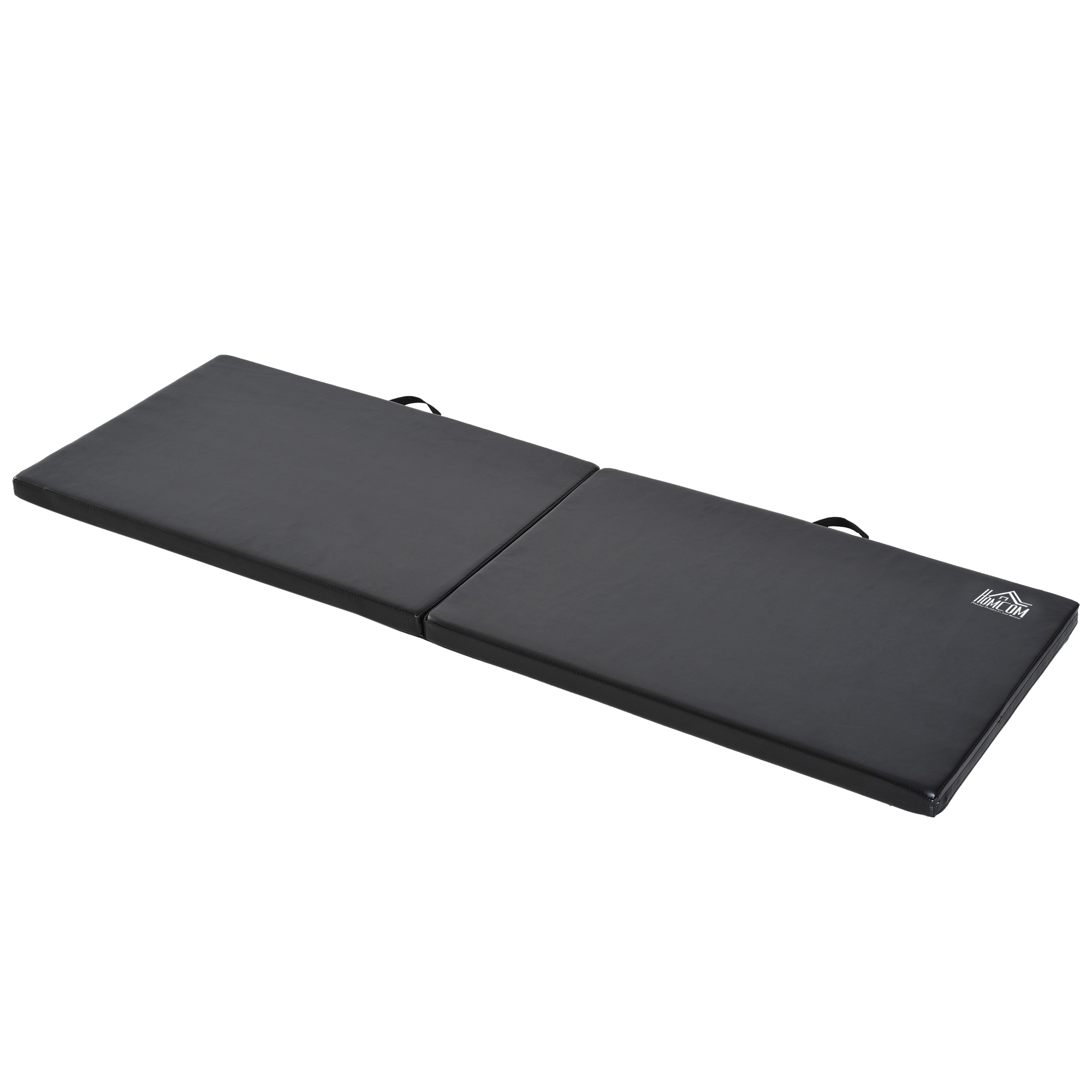HOMCOM Esterilla de yoga, pilates, fitness y gimnasio plegable y portátil de alta comodidad, 180 x 60 x 5 cm, con funda sintética