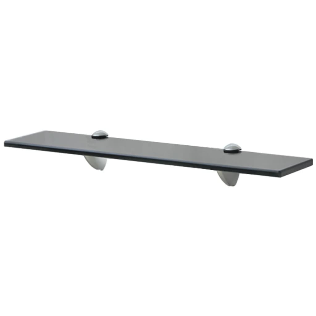 vidaXL Estantes flotantes 2 unidades vidrio 8 mm 50x20 cm Transparente, Negro, Blanco Mueble Almacenaje Estantería para Oficina, Estudio, Dormitorio Estantería/Librería/ mueble de Almacenamiento