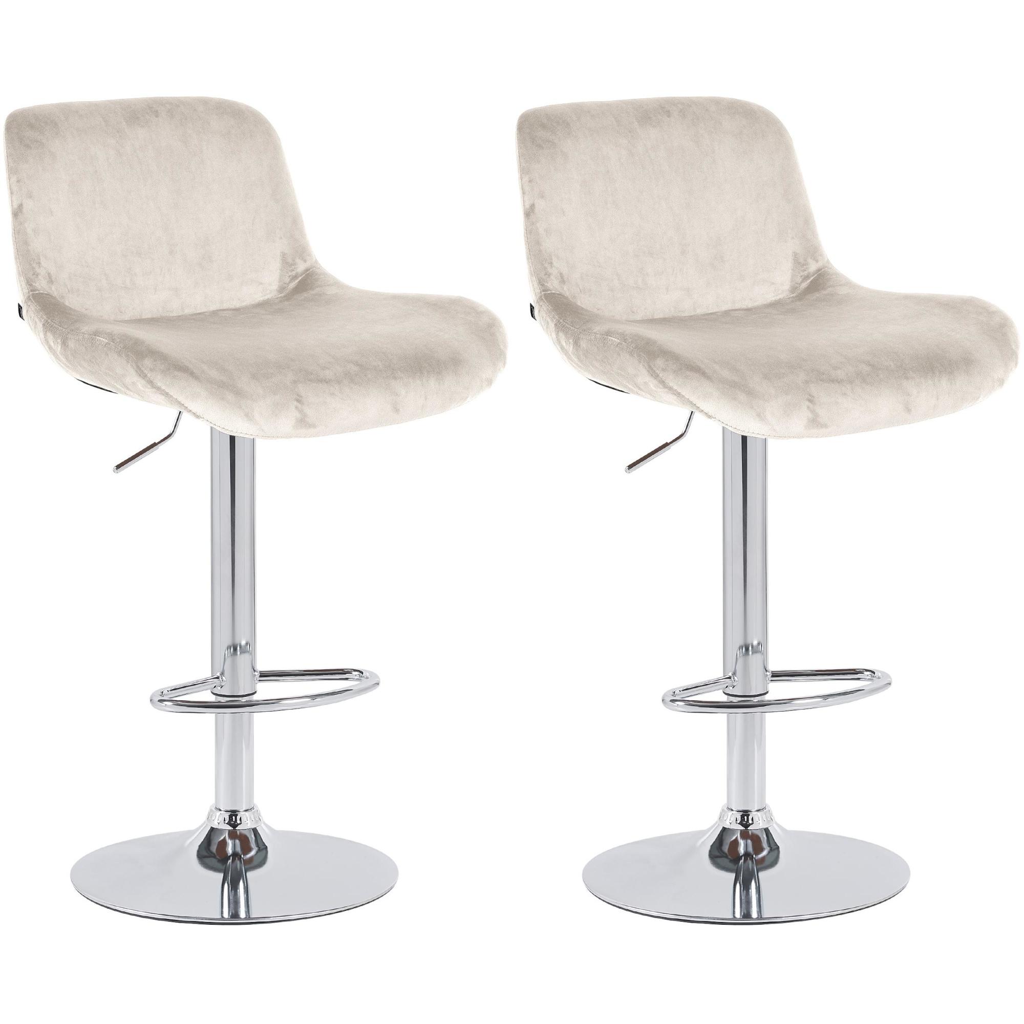 2er Set Barhocker Solon Chrom Samt