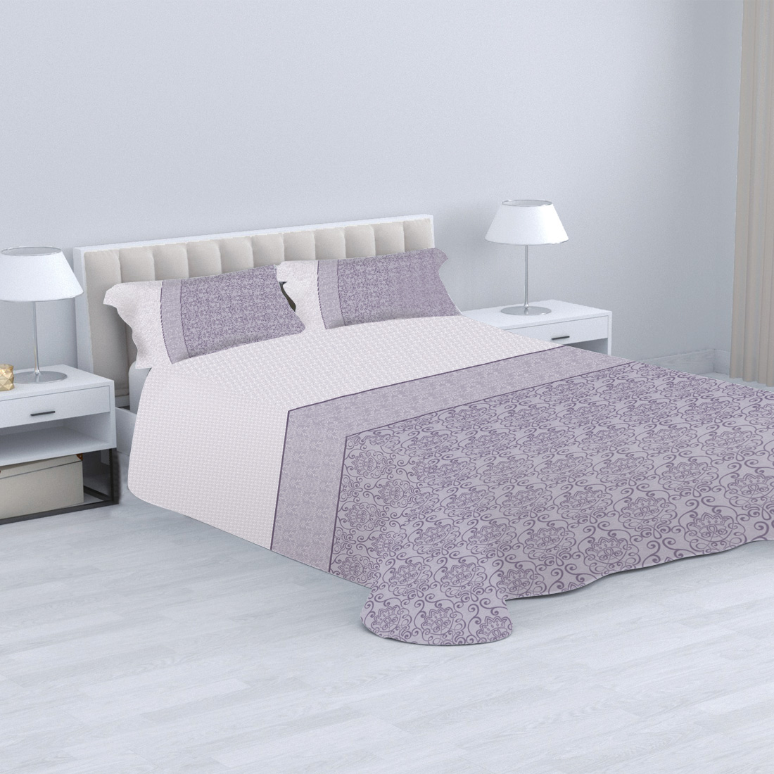 HOMESOL - Colcha boutique reversible sin cojines .ideal para primavera y verano 100% poliester / Colcha Bouti /termosellado/para verano y entretiempo /primavera verano  /Reversible