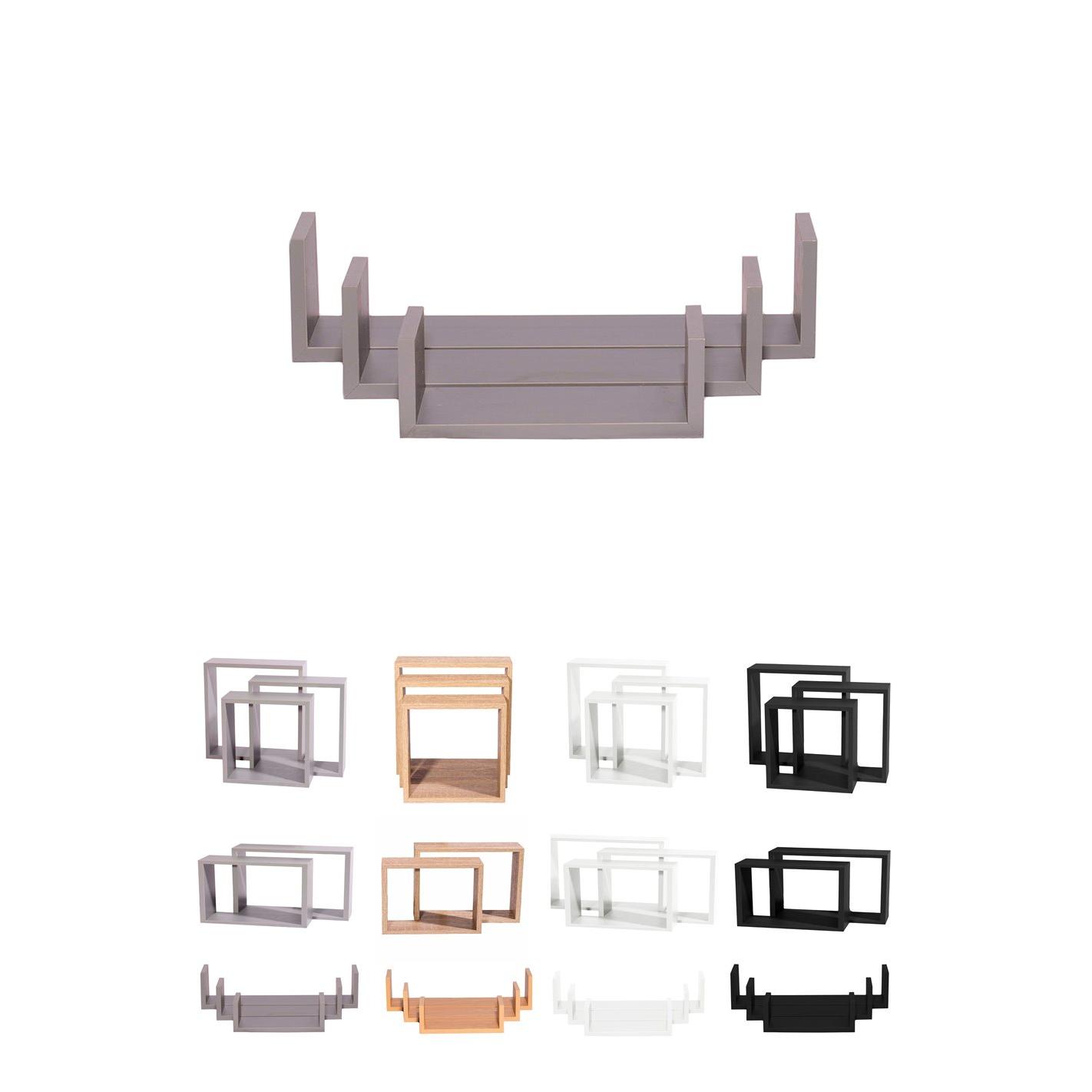 JARDIN202 - Estanterías de Pared - Baldas de Varios Niveles - Estantes Flotantes con Fijación invisible